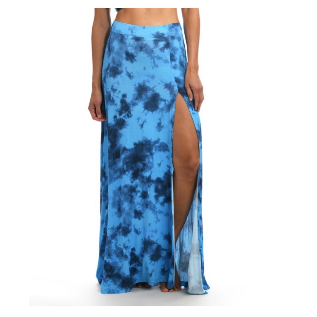 Citrus Pool Tie-Dye Side - Slit Clouds Maxi Skirt Cover-Up